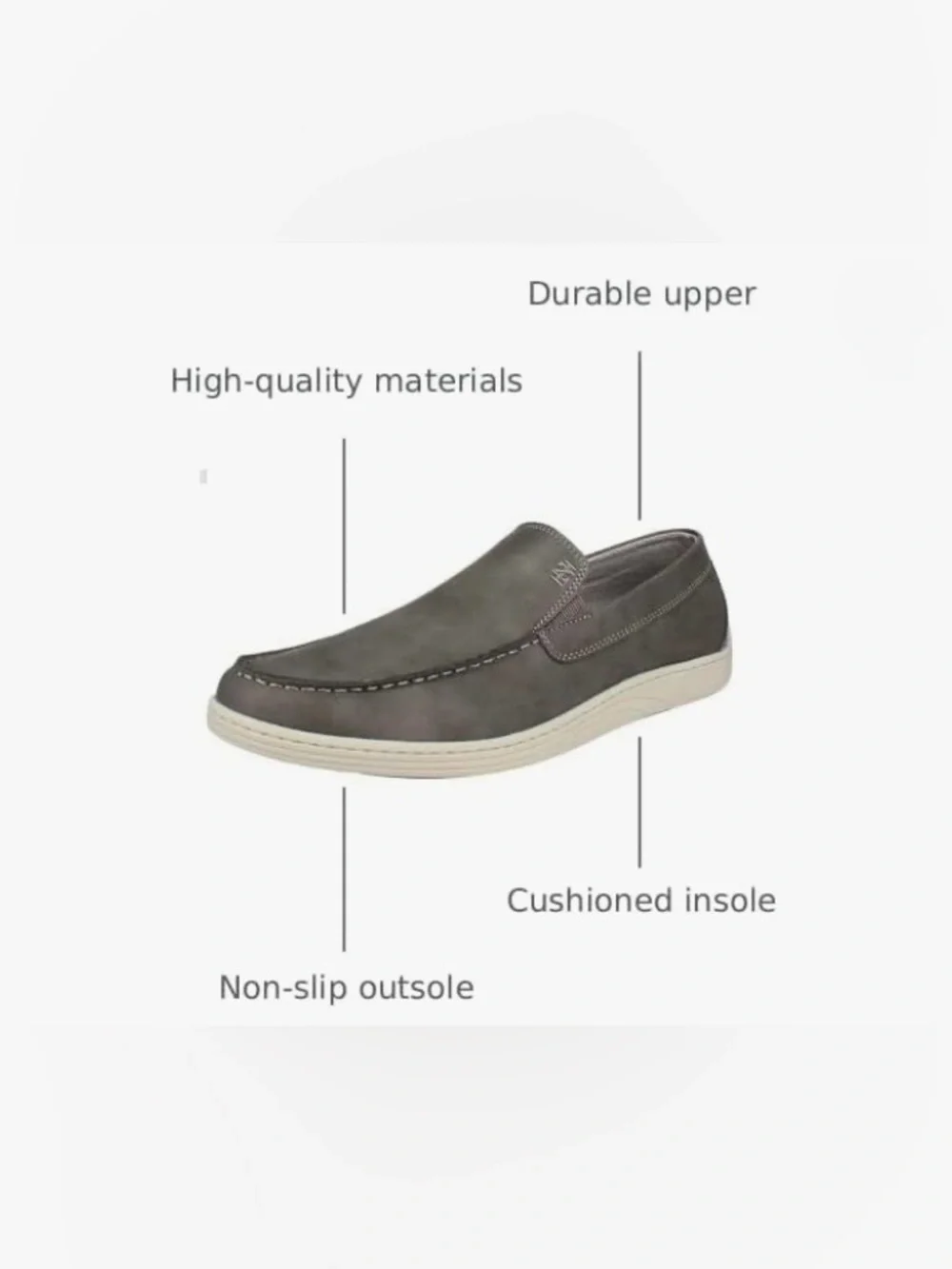 Izod Men’s Grey Slip-On Casual Loafer Size 13